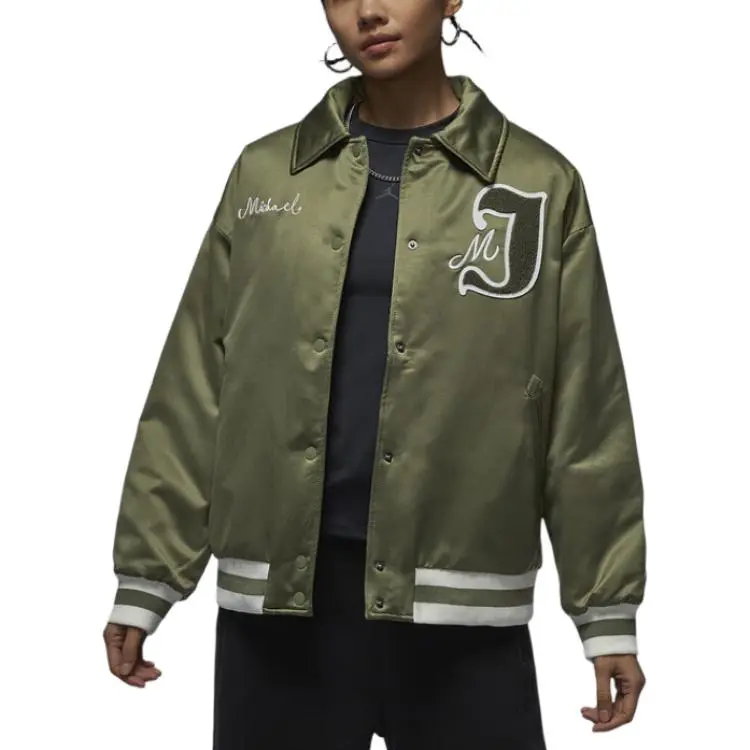 Jordan Jackets Women's Green Lapel Moderate Other