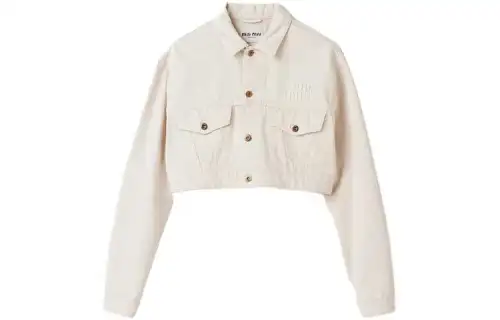 MIU MIU Logo appliqué Denim Jacket