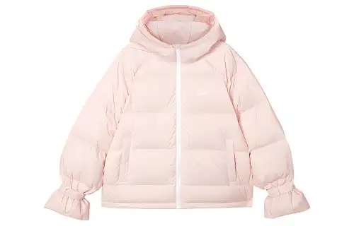Skechers Down Jackets Women's Pink Hooded Moderate Down Jacket