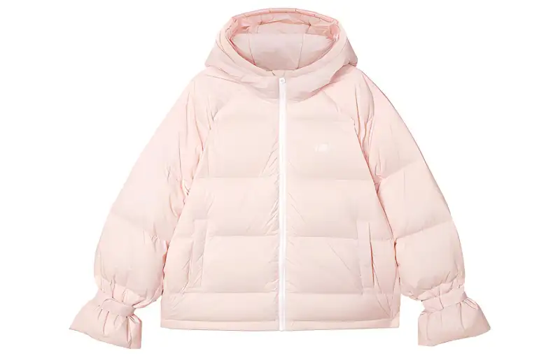 Skechers Down Jackets Women's Pink Hooded Moderate Down Jacket