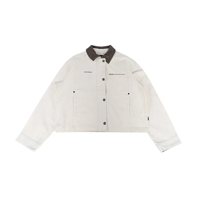 Converse Jackets Women's White-A02 Lapel Moderate Other