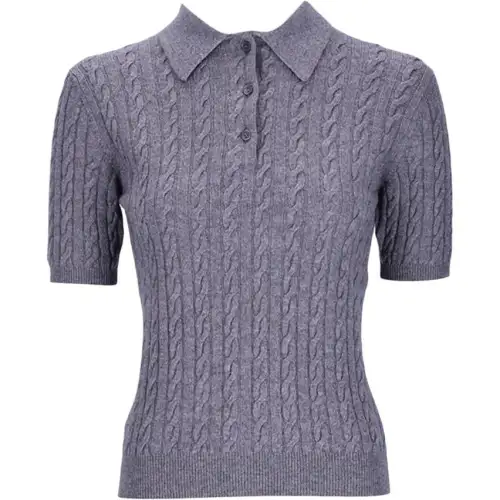 MIU MIU Short-Sleeved Knitted Polo Shirt