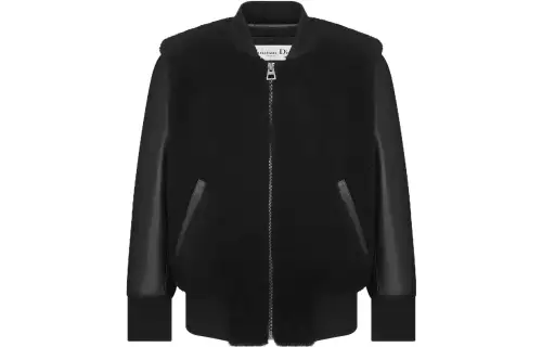 DIOR Jackets Women's Black Baseball Collar Moderate Other
