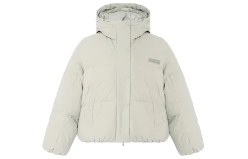 Adidas Originals Trefoil Collection Outfit Down Jacket Women's Light Sesame Earth Gray