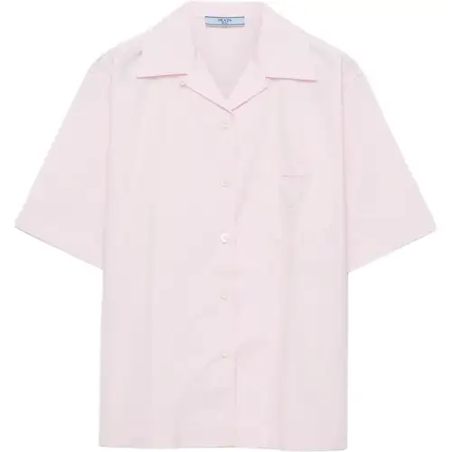 PRADA Shirts Women's Petal Pink Lapel Moderate