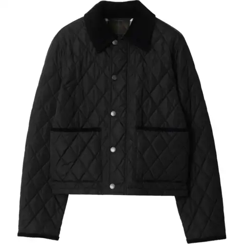 Burberry Collared Quilted Cropped Jacket