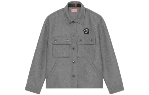 KENZO Jackets Women's Gray Lapel Moderate Other