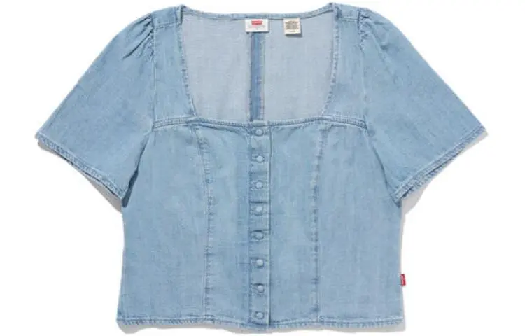 Levi's Shirts Women's Blue Square Collar Moderate Other