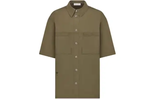 DIOR Shirts Women's Khaki Pointed Collar Moderate Other
