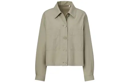 UNIQLO Jackets Women's Green Lapel Moderate Other