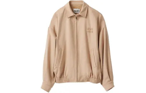 MIU MIU Jackets Women's Sand Yellow Lapel Moderate Other