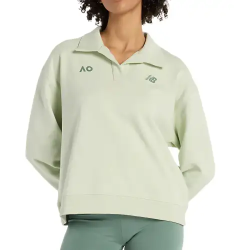 New Balance French Terry Polo Shirt Women's Green