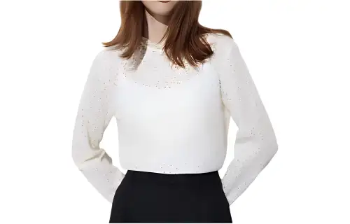 UNIQLO Shirts Women's Ivory Crew Neck Moderate Shirt