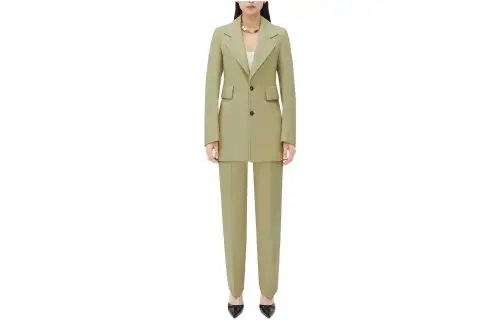 Bottega Veneta Business Suits Women's Brown Green V Neck Moderate Other