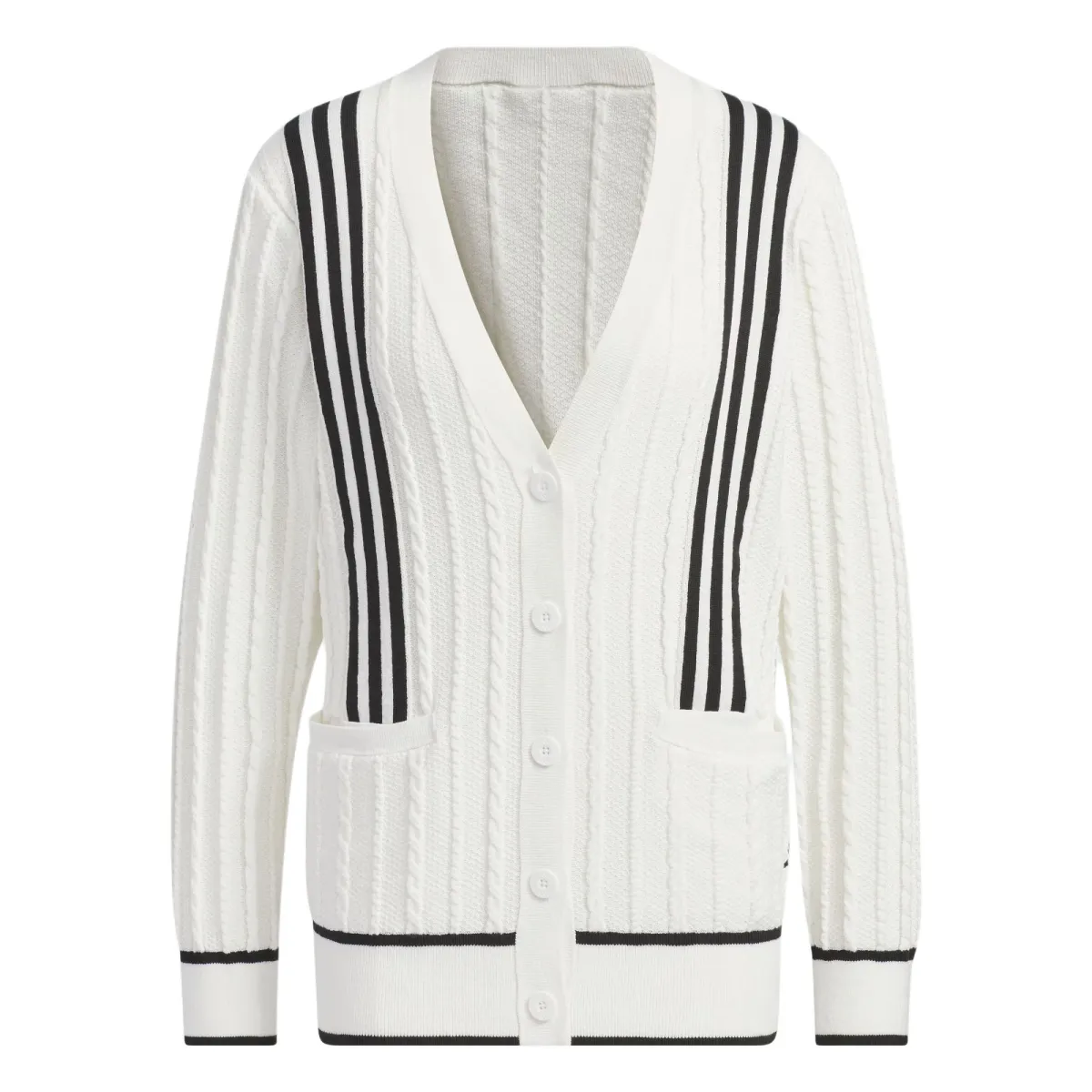 Adidas Primeknit Cable Pattern Cardigan Knitwear Women's White