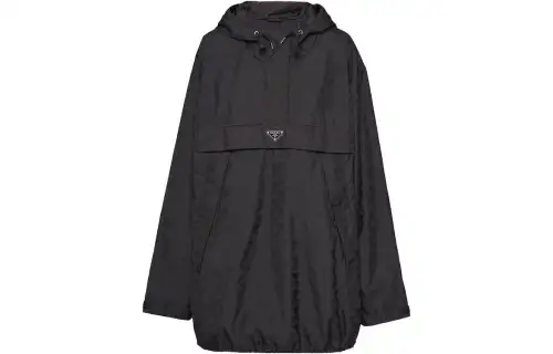 PRADA Jackets Women's Black Hooded Moderate Other