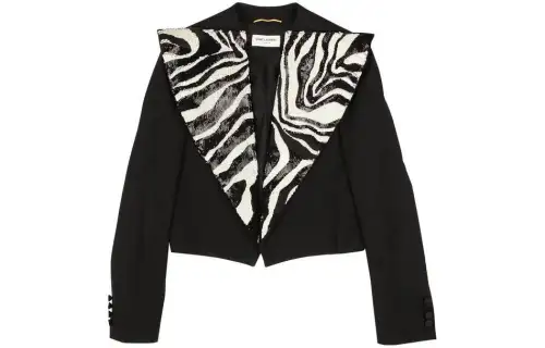 SAINT LAURENT Jackets Women's Black Lapel Moderate Other
