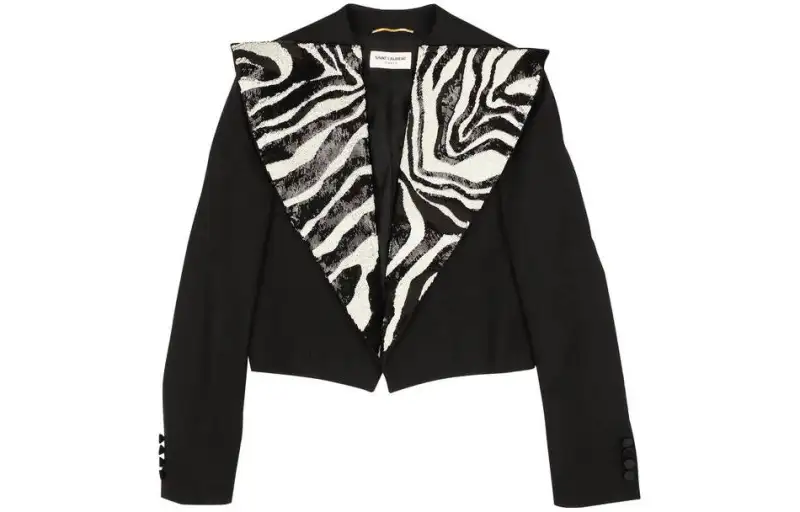 SAINT LAURENT Jackets Women's Black Lapel Moderate Other
