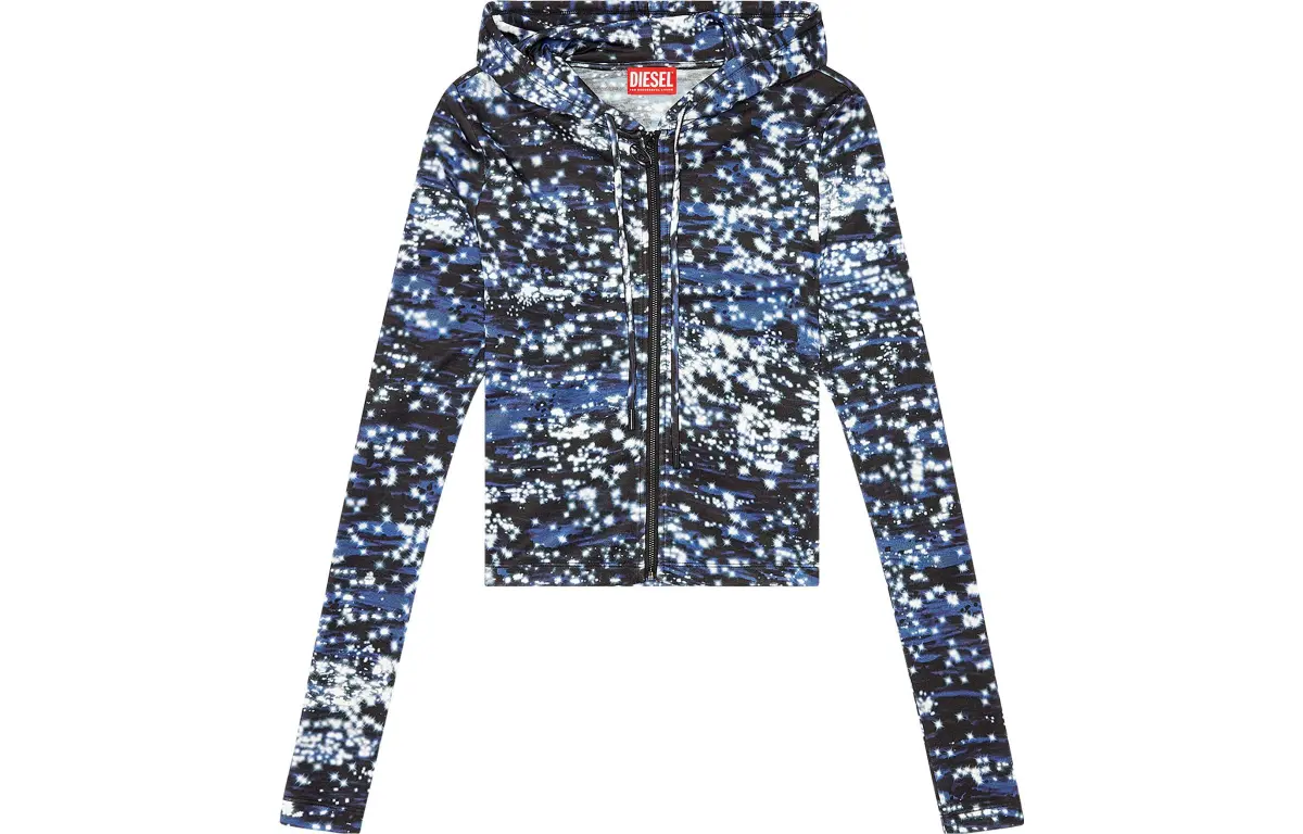 DIESEL Sweatshirts Women's Blue Hooded Moderate Nipped-in Waist