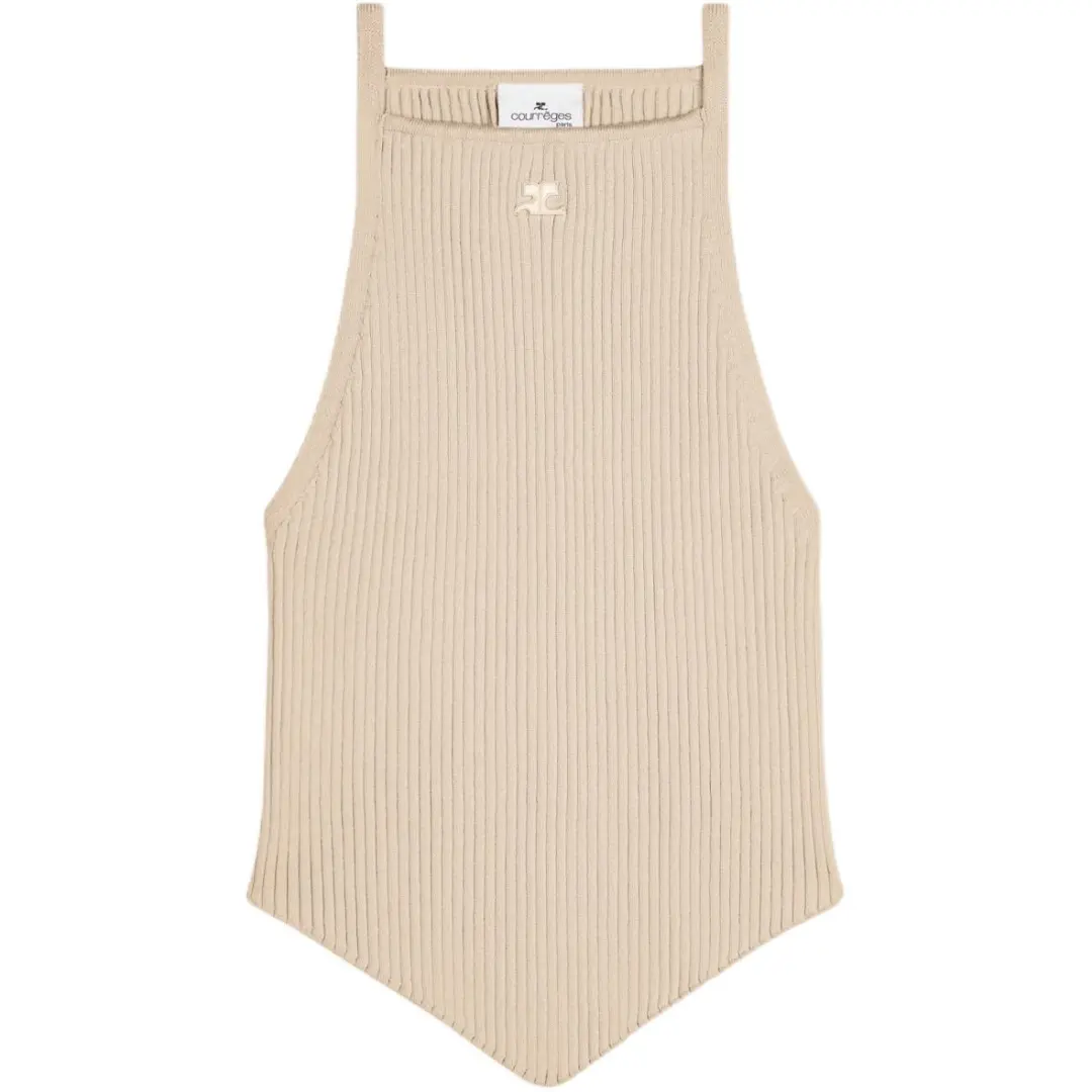Courrèges Pointy Rib Knit Tank Top