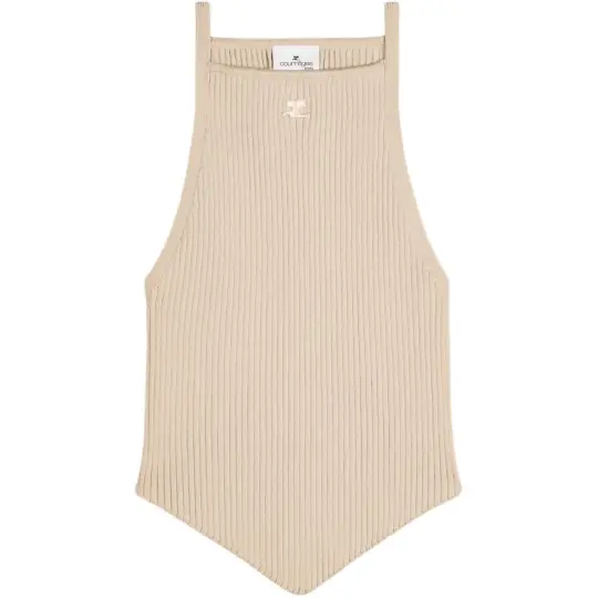 Courrèges Pointy Rib Knit Tank Top