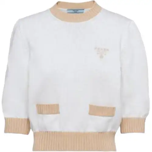 PRADA Logo-embroidered Cropped Jumper