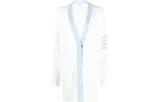 THOM BROWNE 4 Bar Oversized V Neck Cardigan
