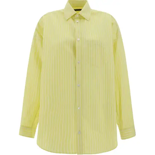 Balenciaga Cocoon Shirt 'Light Yellow/White'