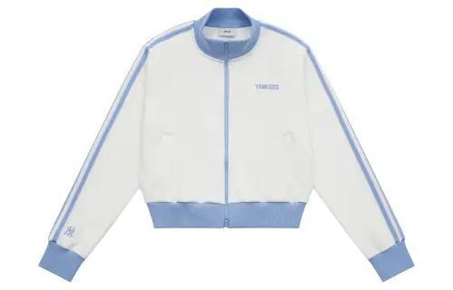 MLB MLB, retro sports long-sleeve with hood, cardigan with zipper, white jacket, American style, with your logo imprint, ivory