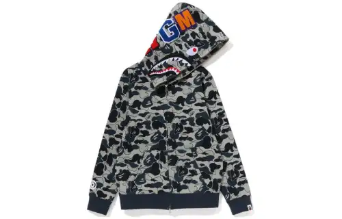 Bape Women'ss Cookie Camo 2 Shark Full Zip Hoodie Beige