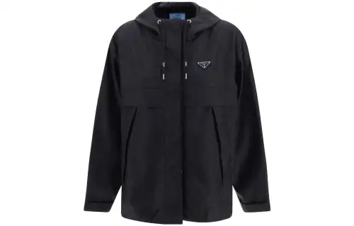 PRADA Jackets Women's Black Hooded Moderate Other