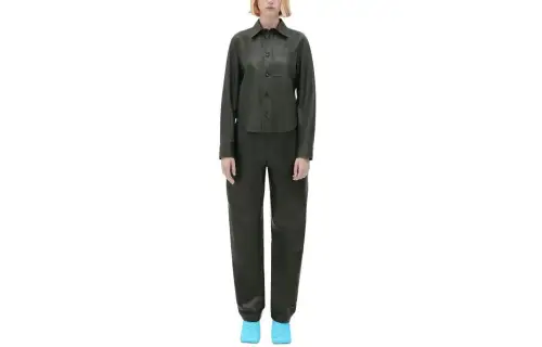 Bottega Veneta Soft Leather Shirt Women's Green