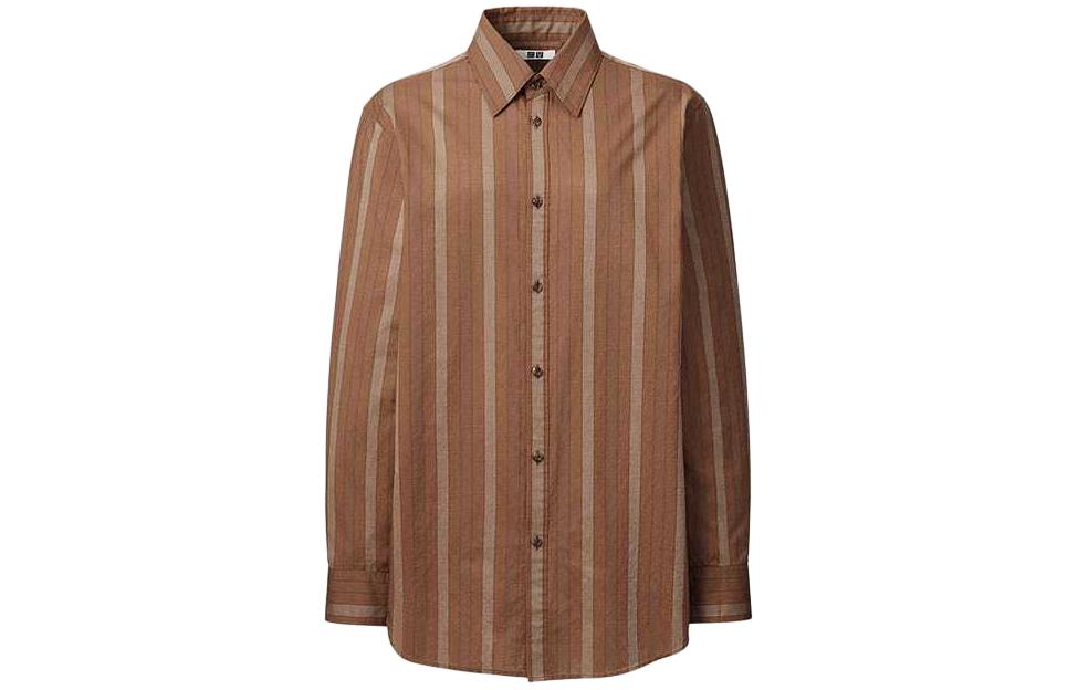 Женская рубашка UNIQLO U Stripe Shirt (светло-бежевая)