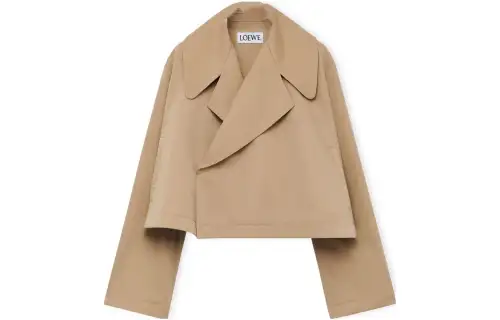 LOEWE Jackets Women's Beige Yellow Lapel Moderate Other