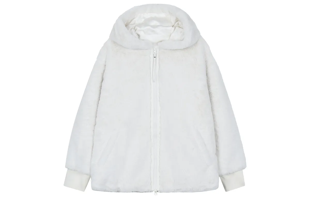 Jordan CNY Jackets Women's White Hooded Moderate Straight Fit