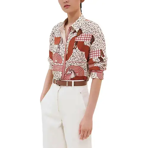 HERMES Shirt Slim Fit Women's Multicolor