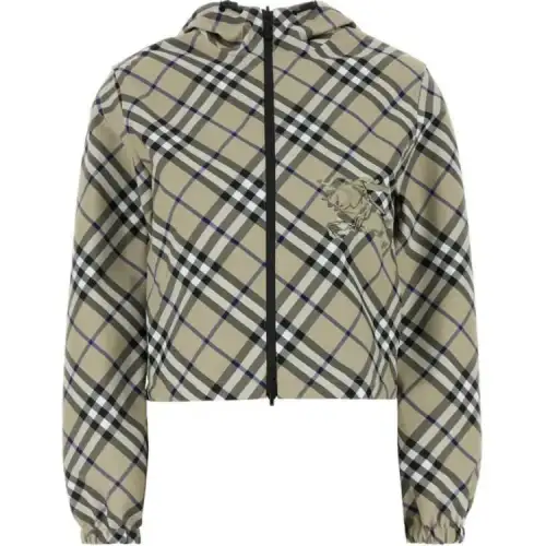 Burberry Checked Hooded Zip Up Reversible Jacket