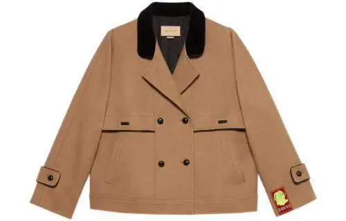 GUCCI Chinese New Year Jackets Women's Brown Lapel Moderate