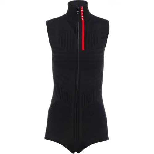 PRADA Bodysuits Women's Black Turtleneck