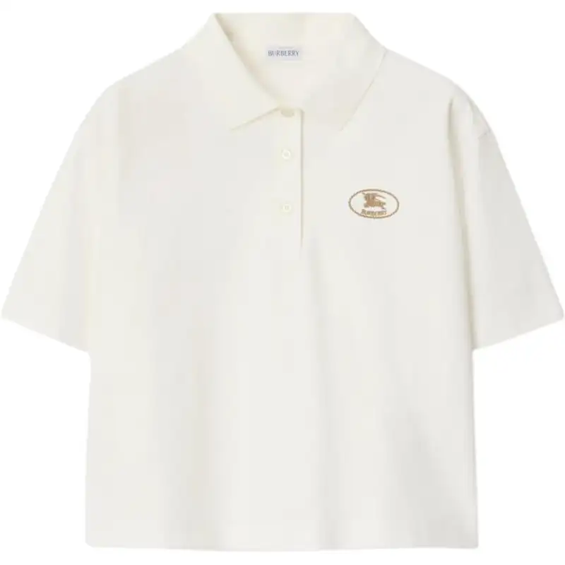 Burberry cropped cotton polo shirt