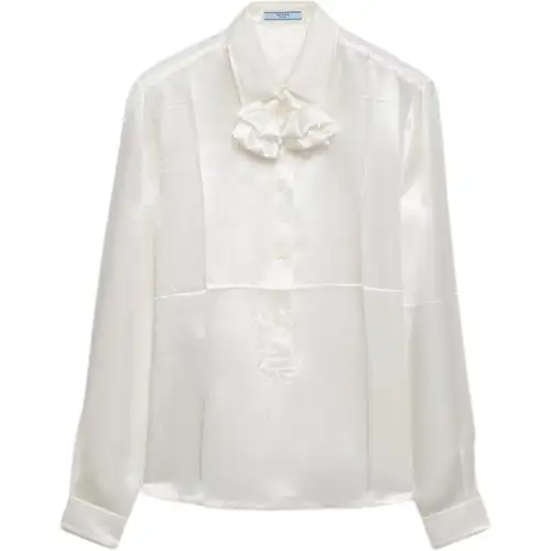 PRADA Shirts Women's White Lapel Moderate Other