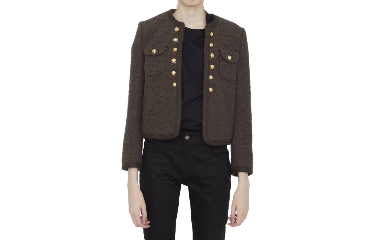 Женская куртка CELINE Single Breasted Jacket (коричневая)
