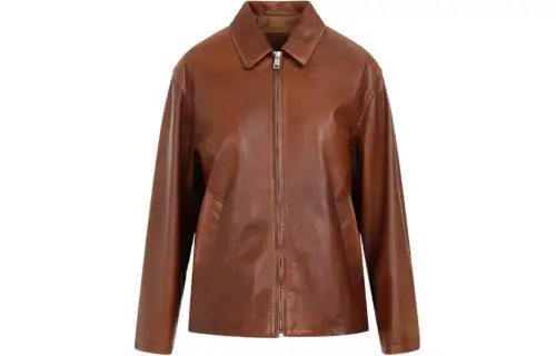PRADA Triangle logo Leather Jacket