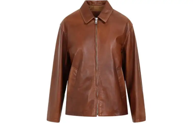PRADA Triangle logo Leather Jacket