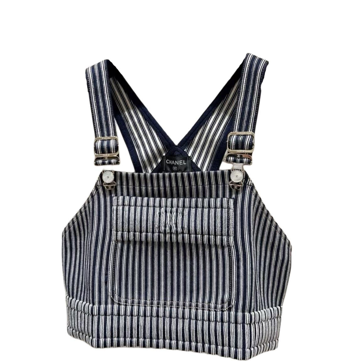 CHANEL 25P Spring Summer Preview Collection Camisole Women's Blue White