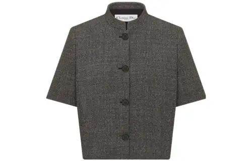DIOR Jackets Women's Gray Stand Collar Moderate Other