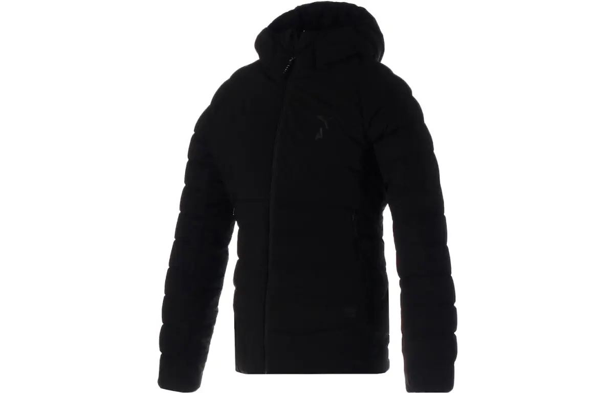 PUMA Down Jackets Women's Black Hooded Moderate Straight Fit