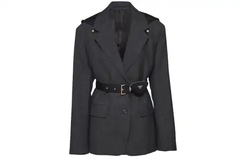 PRADA Jackets Women's Black V Neck Moderate Other