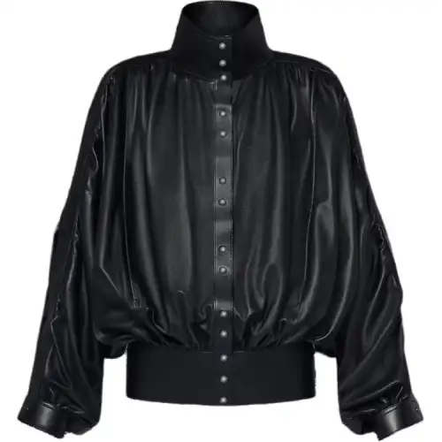 LOUIS VUITTON Gathered Leather Jacket