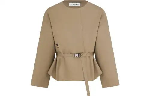 DIOR Jackets Women's Beige Crew Neck Moderate Other